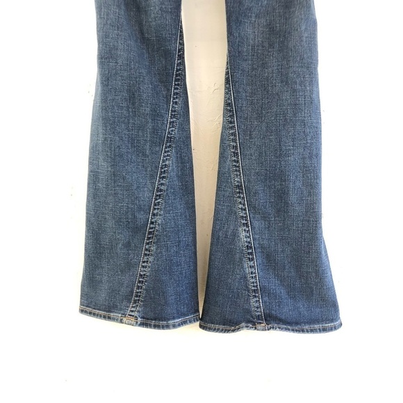 Revolution Jeans, distressed rivet studs. Size 11  / 12. Wide leg flare Boho - Picture 6 of 10